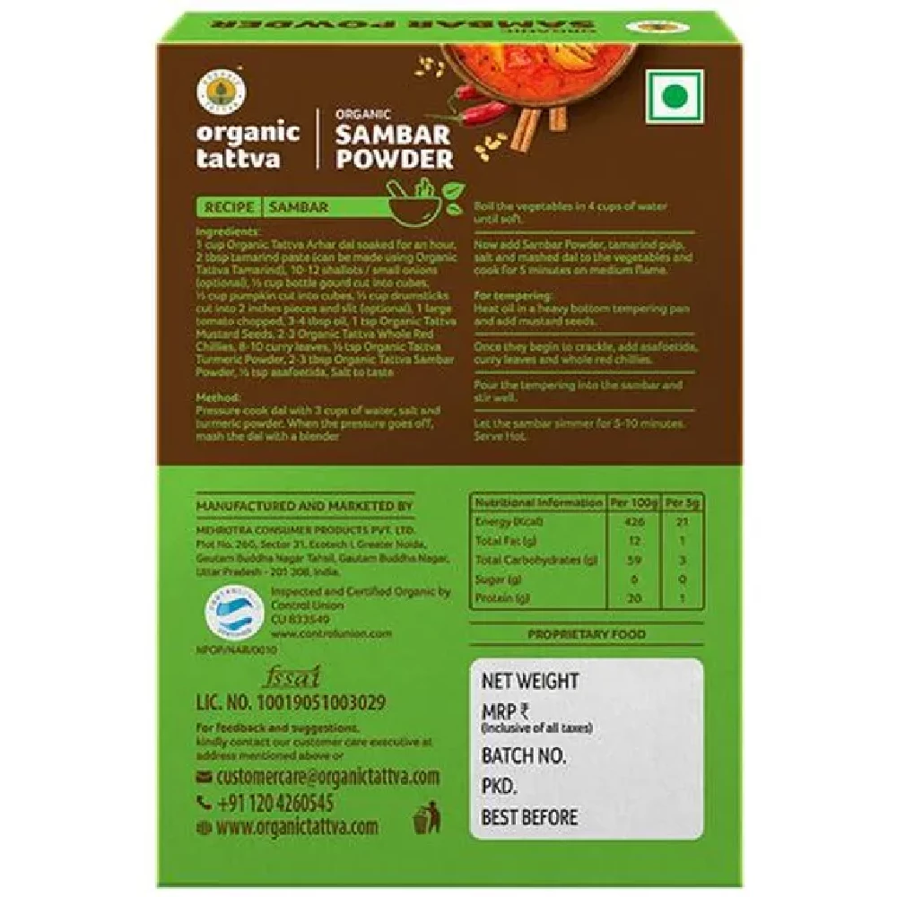 Organic Tattva Organic  Sambar Masala, 100 g-2.webp